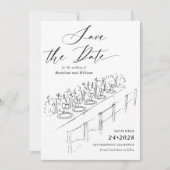 Handgetekende tabelinstelling De datum opslaan Kaart (Voorkant)