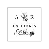 Handgetekende tak Initialen naam ex libris boek Rubberstempel (Afrduk)