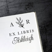 Handgetekende tak Initialen naam ex libris boek Zelfinktende Stempel