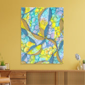 Handgetekende Tangled Artistic Threads of Color Canvas Afdruk (Insitu (Woonkamer))