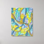 Handgetekende Tangled Artistic Threads of Color Canvas Afdruk (Voorkant)