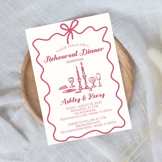 Handgetekende tekening Oefenbruiloft Dinner    Kaart