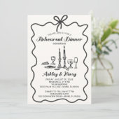 Handgetekende tekening Oefenbruiloft Dinner    Kaart (Staand voorkant)