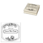 Handgetekende tekst monogram lijst bloemen sket rubberstempel (Gestempeld)