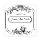 Handgetekende tekst monogram lijst bloemen sket rubberstempel (Afrduk)