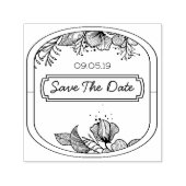 Handgetekende tekst monogram lijst bloemen sket  zelfinktende stempel (Design)