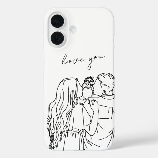Handgetekende telefoonhoesje met lijnkunst: mama / Case-Mate iPhone case (Achterkant)