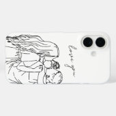 Handgetekende telefoonhoesje met lijnkunst: mama / Case-Mate iPhone case (Achterkant (horizontaal))