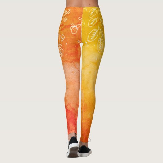 Handgetekende terracotta leggings a (Achterkant)
