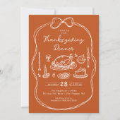 Handgetekende Thanksgiving Diner Kaart (Voorkant)