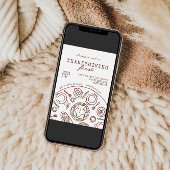 Handgetekende Thanksgiving Dinner Scribble Invitat Kaart