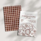 Handgetekende Thanksgiving Dinner Scribble Invitat Kaart