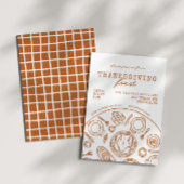 Handgetekende Thanksgiving Dinner Scribble Invitat Kaart