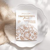 Handgetekende Thanksgiving Dinner Scribble Invitat Kaart
