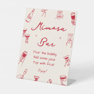 Handgetekende Thats Amore Vrijgezellenfeest Mimosa Reclamebord Met Voetstuk