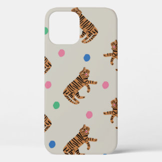  handgetekende tijger en kleurrijke polka stippen  Case-Mate iPhone case