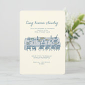 Handgetekende Tiny Human Shindig Baby Shower Kaart (Staand voorkant)