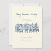 Handgetekende Tiny Human Shindig Baby Shower Kaart (Voorkant)