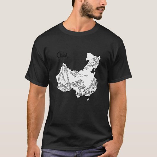 Handgetekende traditionele Chinese schilderkunst i T-shirt (Voorkant)