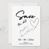 Handgetekende trouwfoto Save The Date (Voorkant)