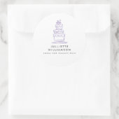 Handgetekende Trouwtaart Aquarel Ronde Sticker (Tas)