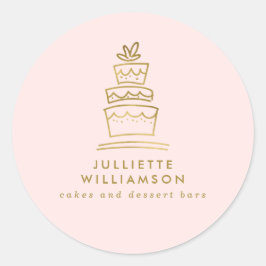 Handgetekende Trouwtafel Waterverf Ronde Sticker