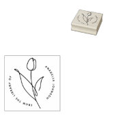 Handgetekende tulpenbloem uit de bibliotheek van h rubberstempel (Gestempeld)