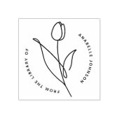 Handgetekende tulpenbloem uit de bibliotheek van h rubberstempel (Afrduk)