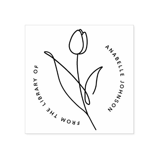 Handgetekende tulpenbloem uit de bibliotheek van h rubberstempel (Afrduk)