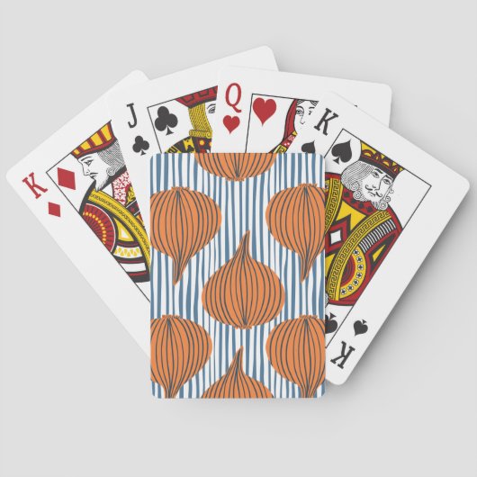 Handgetekende uienbollen, organisch behang pokerkaarten (Achterkant)
