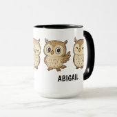 Handgetekende uil Aangepast Knuffel Mok (Voorkant rechts)