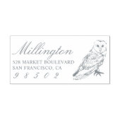 Handgetekende Uil familienaam Script Return Addres Zelfinktende Stempel (Design)