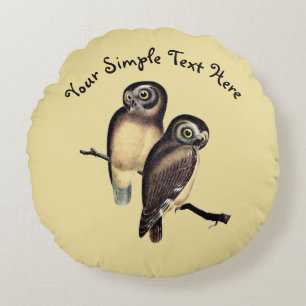 Handgetekende uil illustratie Ronde Kussen
