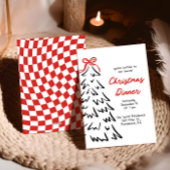 Handgetekende uitnodiging voor kerstdiners kerstfe