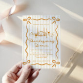 Handgetekende uitnodiging voor Thanksgiving-diner