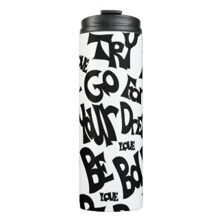 Handgetekende Unique Tumbler Motivatie ontwerp Thermosbeker