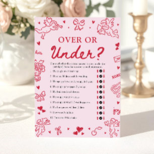 Handgetekende Valentijn Over of Onder Bruiloft Fee Kaart