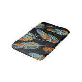 Handgetekende veren: kleurrijke achtergrond. badmat (Gekanteld)