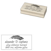 Handgetekende vervalnamen & adres bruiloft retoura rubberstempel (Gestempeld)