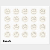 Handgetekende Vintage Cake Huwelijk Ronde Sticker (Vel)