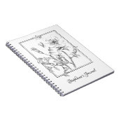 Handgetekende Vintage Floral Illustration met Name Notitieboek (Rechterzijde)