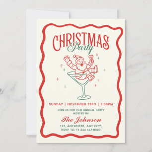Handgetekende Vintage Kerstman Aangepaste Kerstfee Kaart