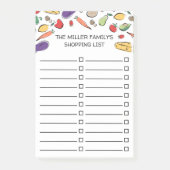 Handgetekende voedselcheckbox boodschappenlijst post-it® notes (Voorkant)