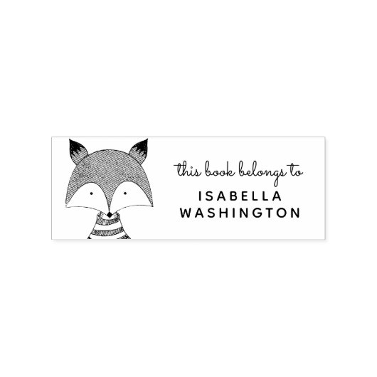 Handgetekende vos Dit boek behoort tot de aangepas Rubberstempel (Afrduk)