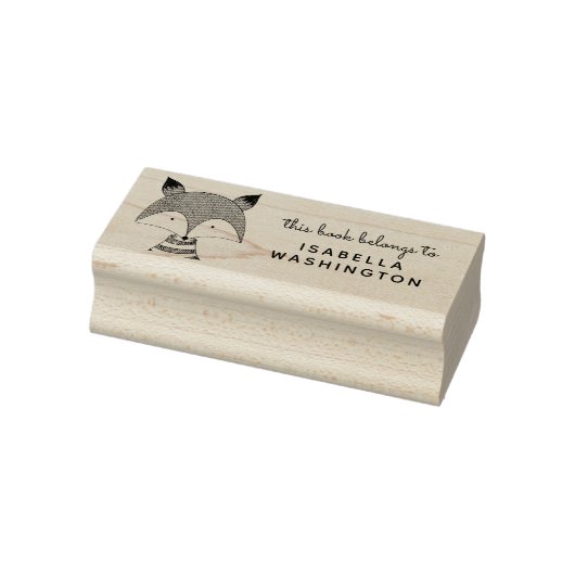 Handgetekende vos Dit boek behoort tot de aangepas Rubberstempel (Stempel)