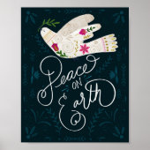 Handgetekende Vrede op Earth Dove Poster (Voorkant)