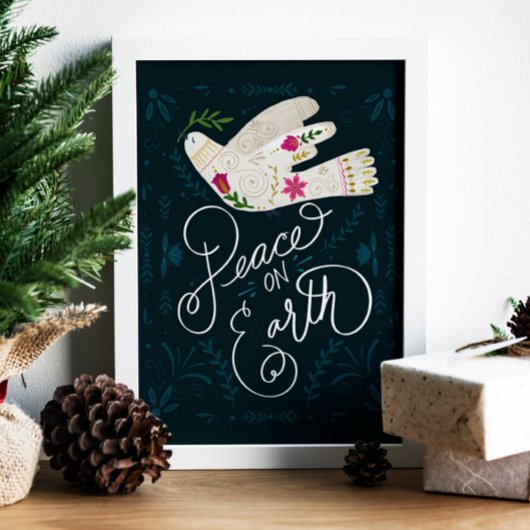 Handgetekende Vrede op Earth Dove Poster