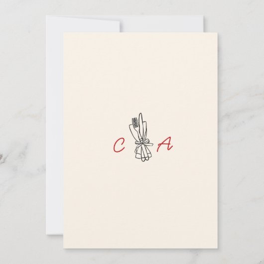 Handgetekende Vreemde Eetavond Voor De Proef Kaart (Achterkant)