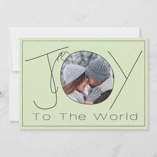 Handgetekende vreugde voor de wereld Minimalistisc Feestdagenkaart (Voorkant)