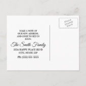 Handgetekende Vuurtoren Zee Meeuw Adreswijziging Aankondigingskaart (Achterkant)